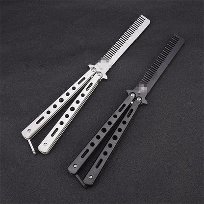 Foldable Comb Stainless Steel Practice Training Butterfly  Comb