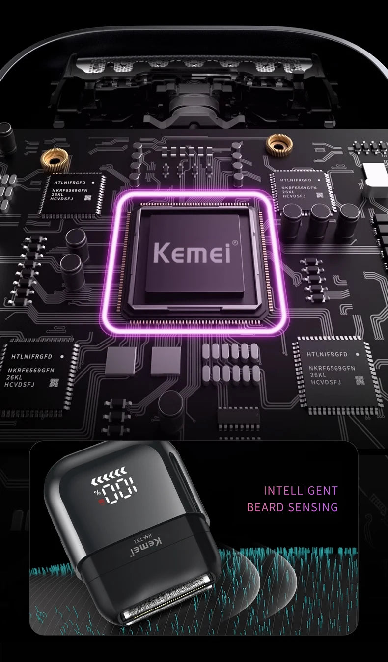 KEMEI km-t82 Usb Reciprocating Electric Shaver Washable Digital Display