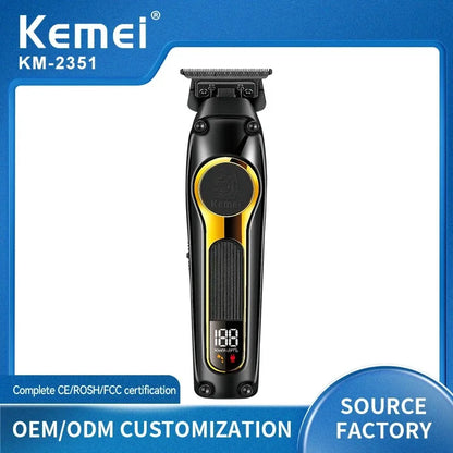 KEMEI KM--2351 USB Rechargeable Hair Clippers DLC Blade