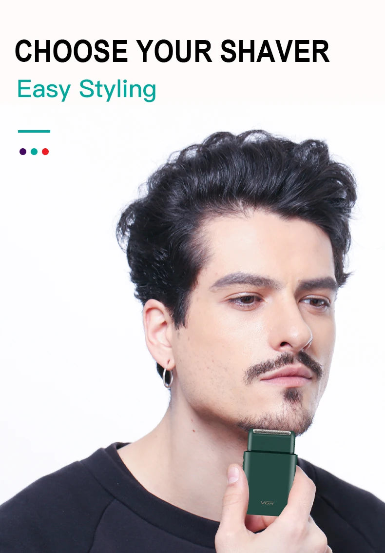 VGR 390 mini single blade cordless beard trimmer razor