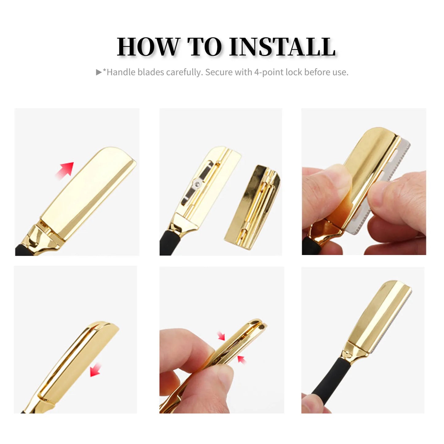 New Color Wood Handle Baber Straight Razor For Men