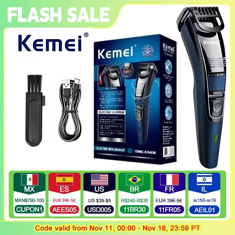 Kemei KM-632 Men Electric Shaver Professional Beard Trimmer