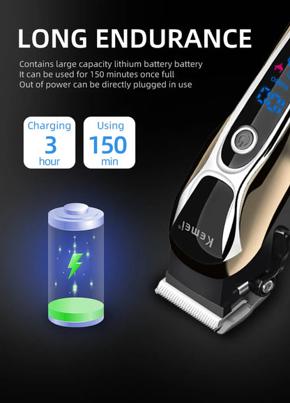 Kemei Professional Hair Clipper Rechargeable Trimmer KM-1990