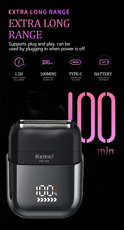 Kemei Electric Shaver Mini Portable Shaver Electric Razor for Men