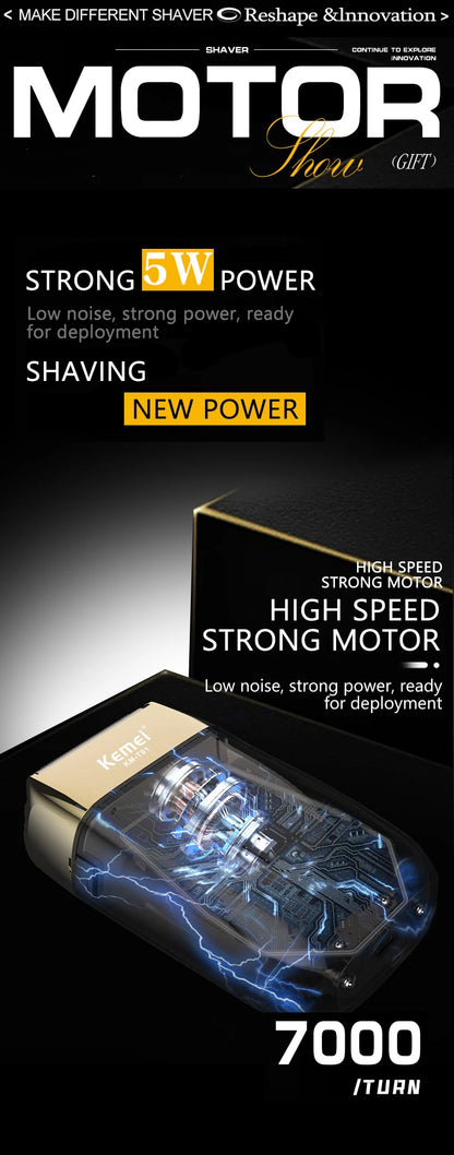 Kemei Electric Triple Blades Razor Rechargeable Barber KM-T91