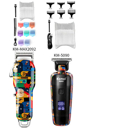Kemei Graffiti Electric Hair Clipper Kit Men's Electric Shaver