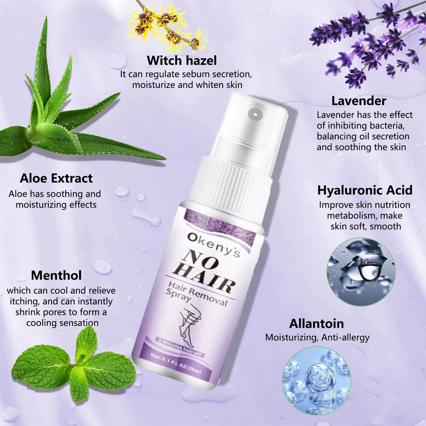 2 Minutes Painless Fast Hair Removal Spray