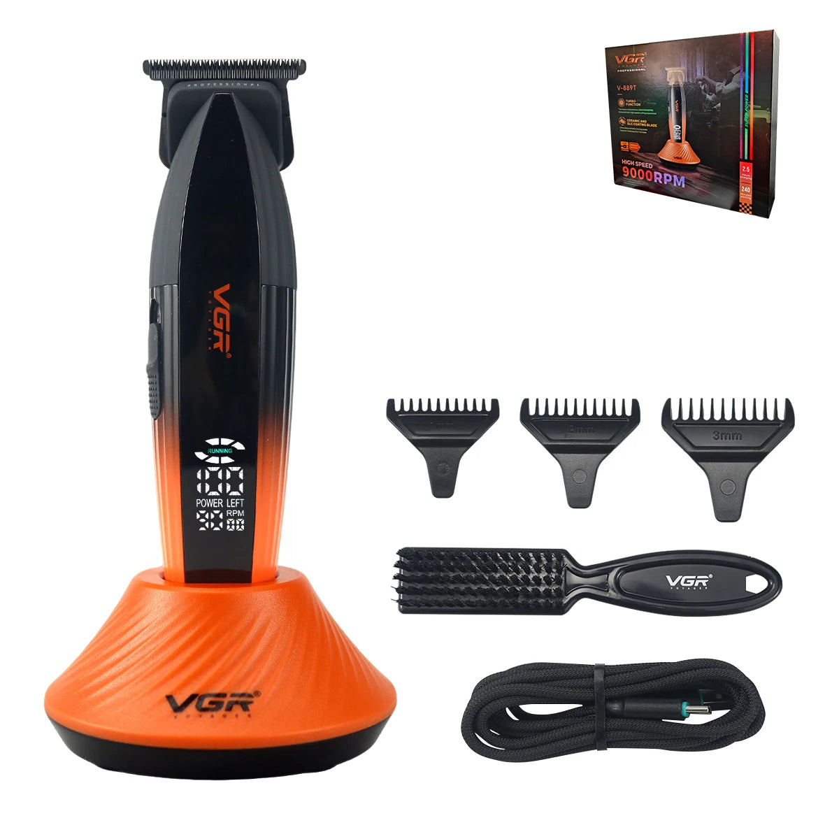 VGR V-889T Professional Hair Trimmer 9000 RPM Gradient Color
