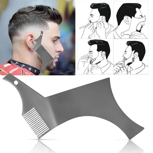 Stainless Steel Beard Stencil Modeling Comb