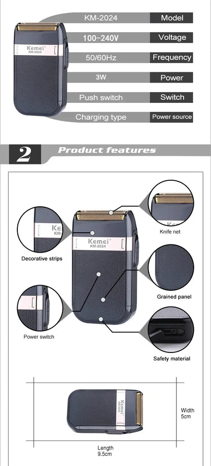 Kemei Hair Clipper Electric Hair Trimmer for Men Electric Shaver