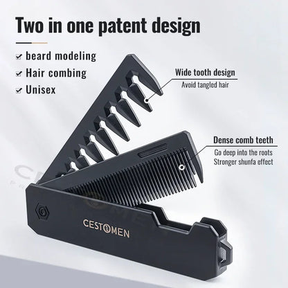 2 in 1 Multifunctional Folding Comb Wide Tooth Detangler Comb