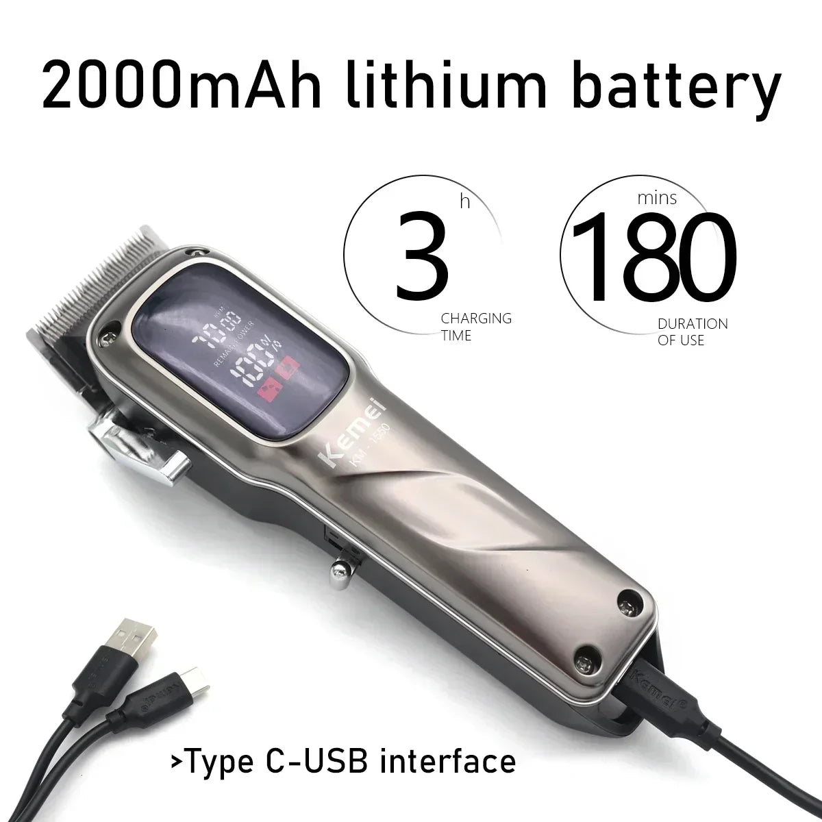 KEMEI km-1550 New Design Hair Trimmer Rechargeable