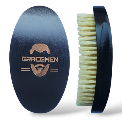 Gracemen 360 Wave Brush Afro Men Curved Wooden Handle