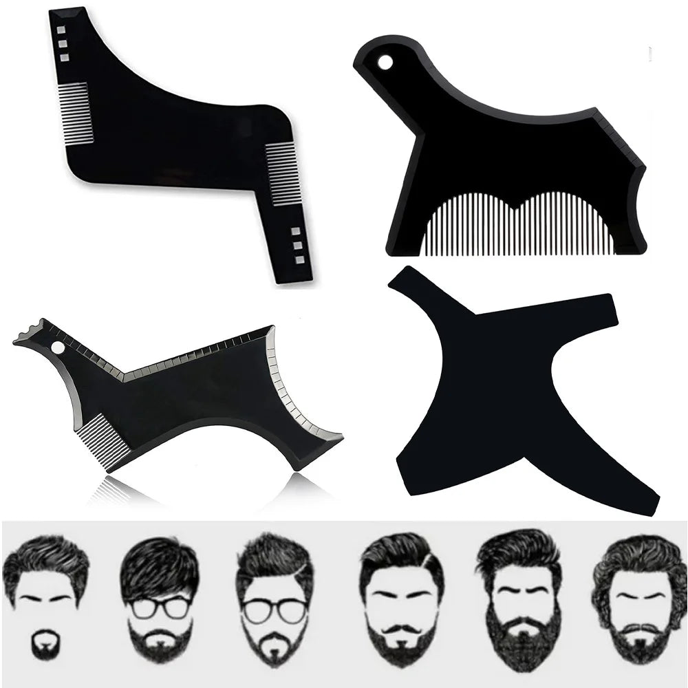 Man Beard Shaping Template Set Salon Beard Stencil Shaper
