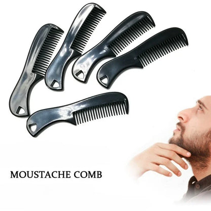 Barber Beard Comb with Clip Anti Static Plastic Mustache Comb