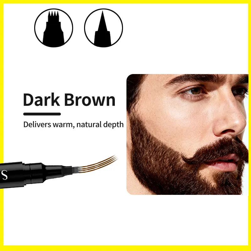 2 in 1 Beard Filling Pen for Men Waterproof Beard Dyeing Pen