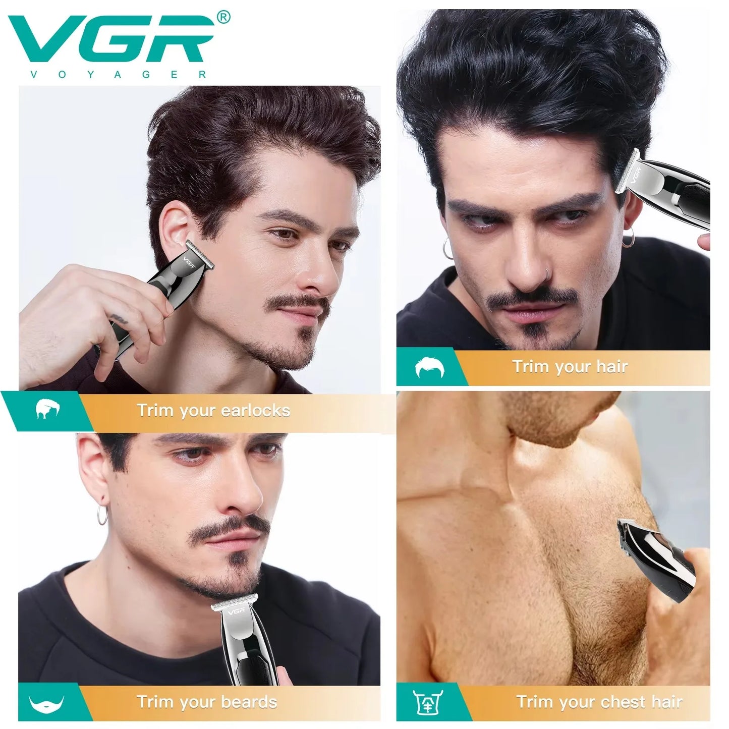 VGR Hair Clippers Professional Barber Clippers  V-030