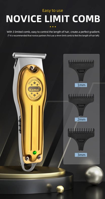 Kemei Professional Hair Trimmer Electric Hair Clipper Bareheaded