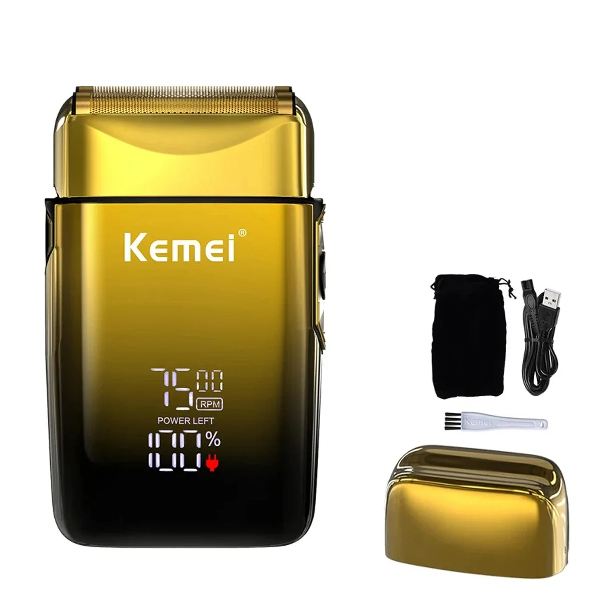 Kemei-KM-TX10 Men's Shaving Machine Dual Foil Blades