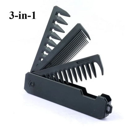 Multifunctional 3-in-1 Plastic Folding Pocket Combs