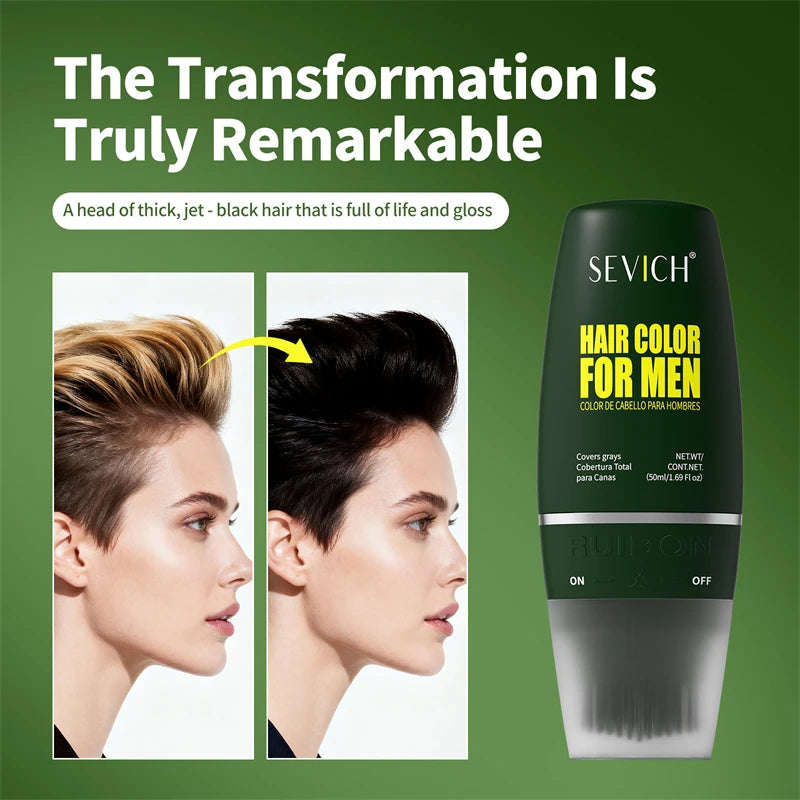 Black Hair Coloring Cream With Comb 50ml Hair Dye Shampoo