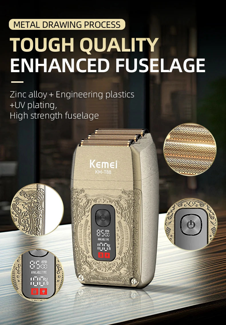 Kemei 8500 RPM Electric Shaver for Men Rechargeable Beard Shaver