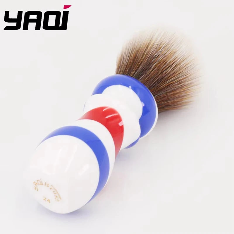 24MM New Barber Pole Style Brown Synthetic Knot Shaving Brush