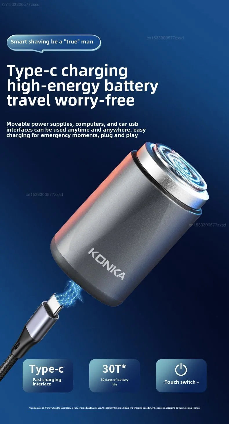 Xiaomi KONKA Mini Portable Electric Shaver Quick Cleaning  Shaver