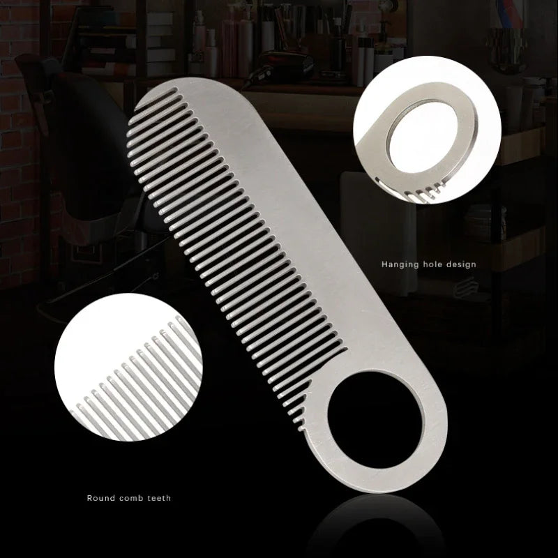Stainless Steel Men's Beard Comb Portable Mini Oil Head Comb