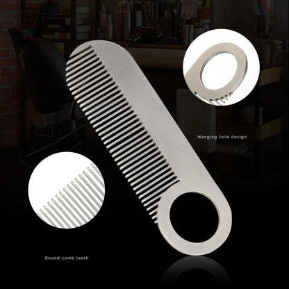 Stainless Steel Men's Beard Comb Portable Mini Oil Head Comb