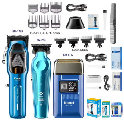 Kemei Hair Clipper Kit for Men Big Power 9000RPM KM-1763 KM-264