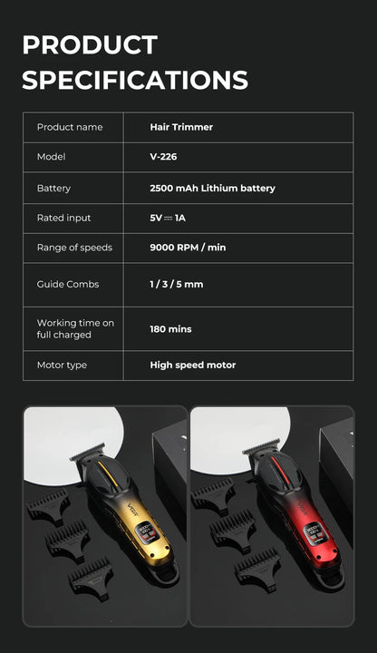 VGR Hair Trimmer Professional 9000 RPM Hair Clipper V-226