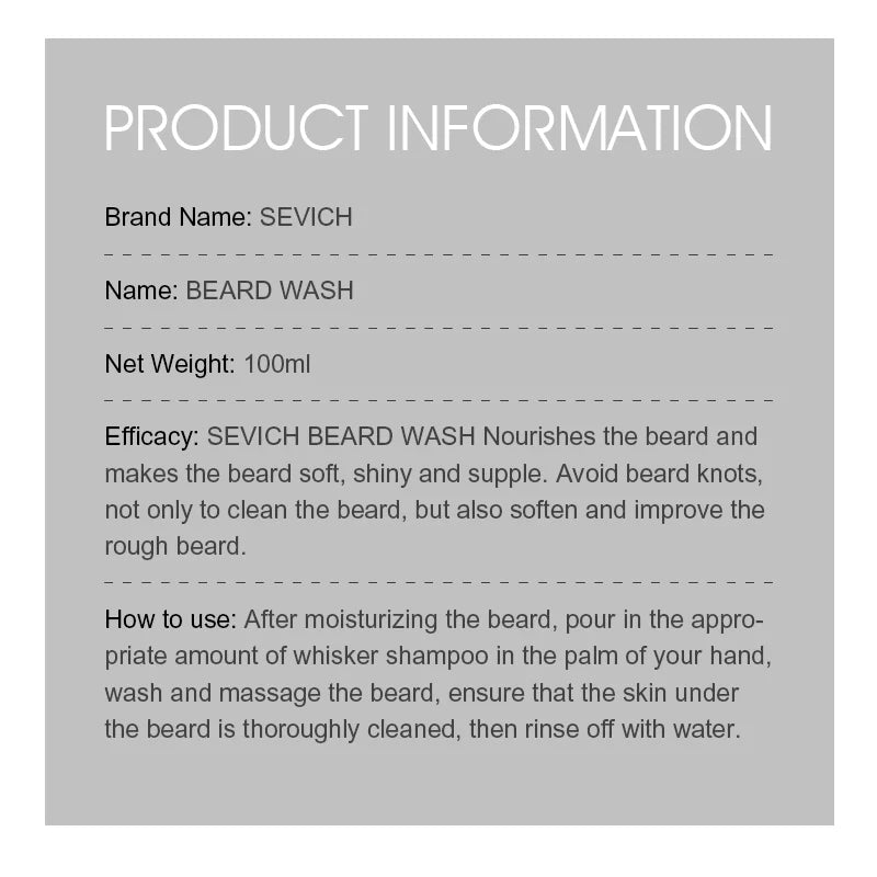 Sevich Men's Beard Growth Oil Care Products Beard Dyeing Cream Kit