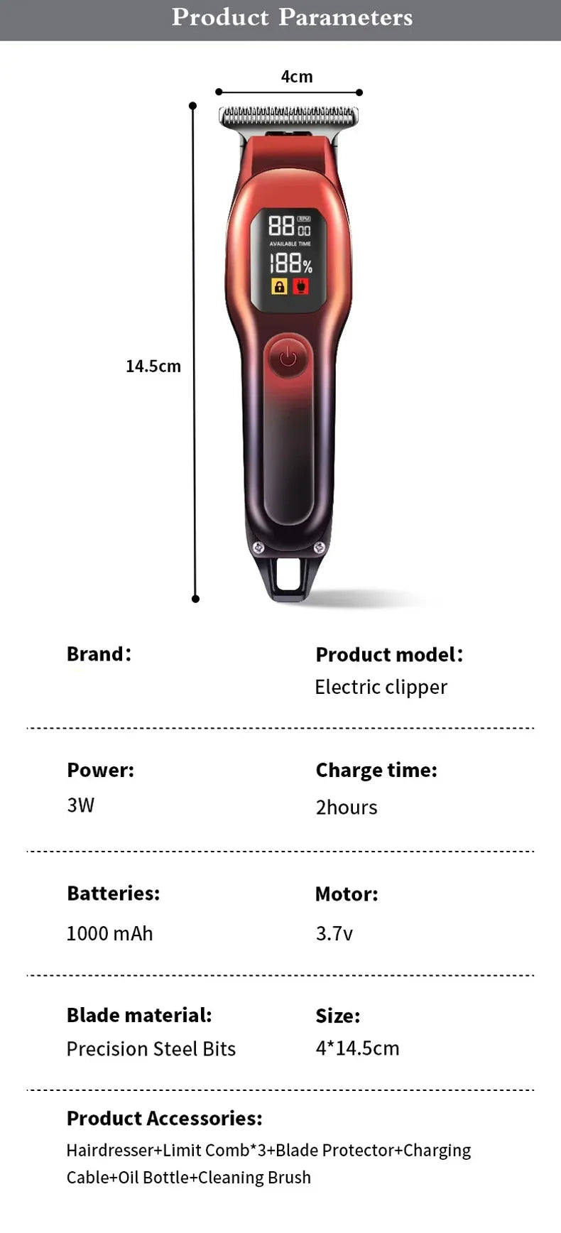 Hair Beard Trimmer for Men Professional T Liners Clippers Kit