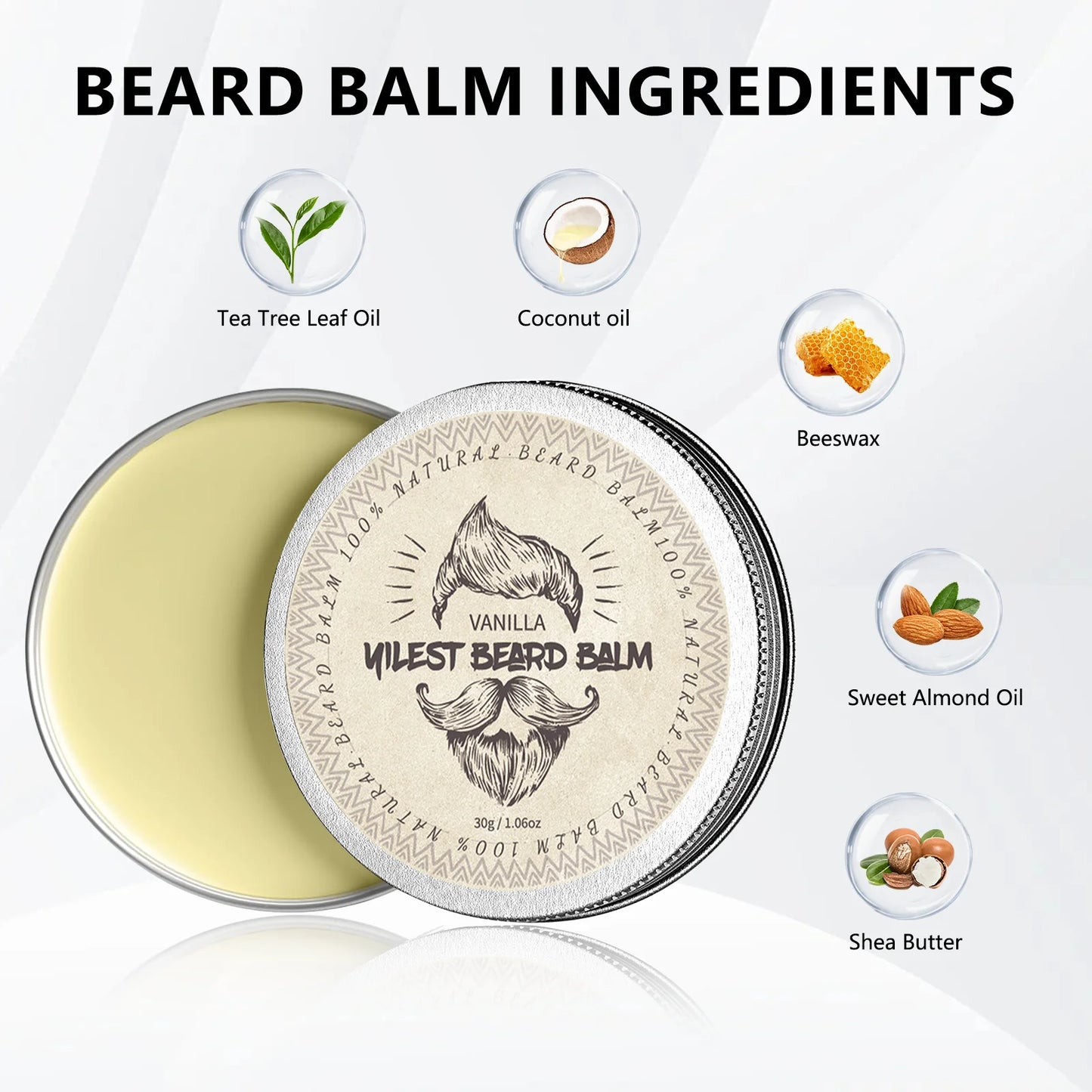 30g Beard Balm Men's Moisturizing Beard Balm Beard Wax