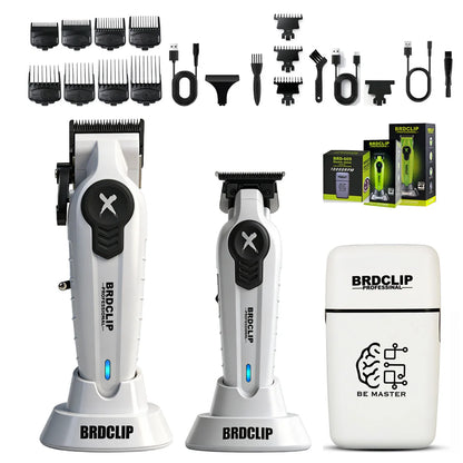 New White Professional FA1C-T-609 Barber Hair Clipper Set