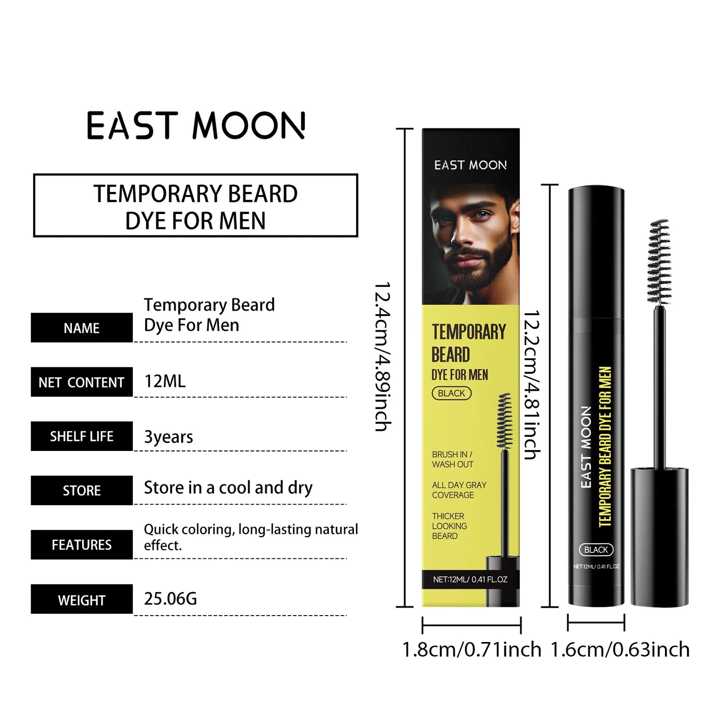 Instant Beard Filler Pen With Brush Comb Disposable