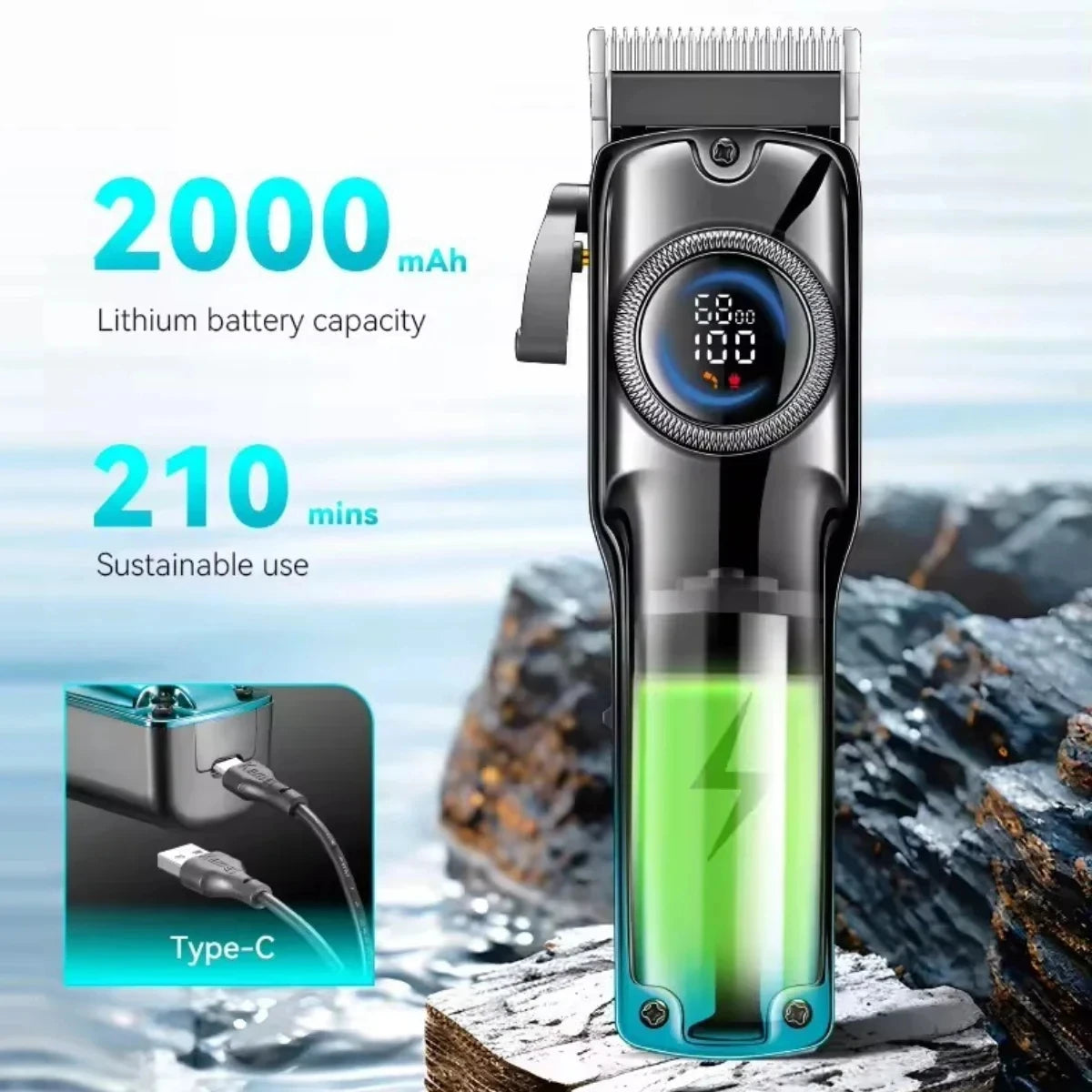 KM-2279 Electric Hair Clippers Fast-Charging Large-Capacity