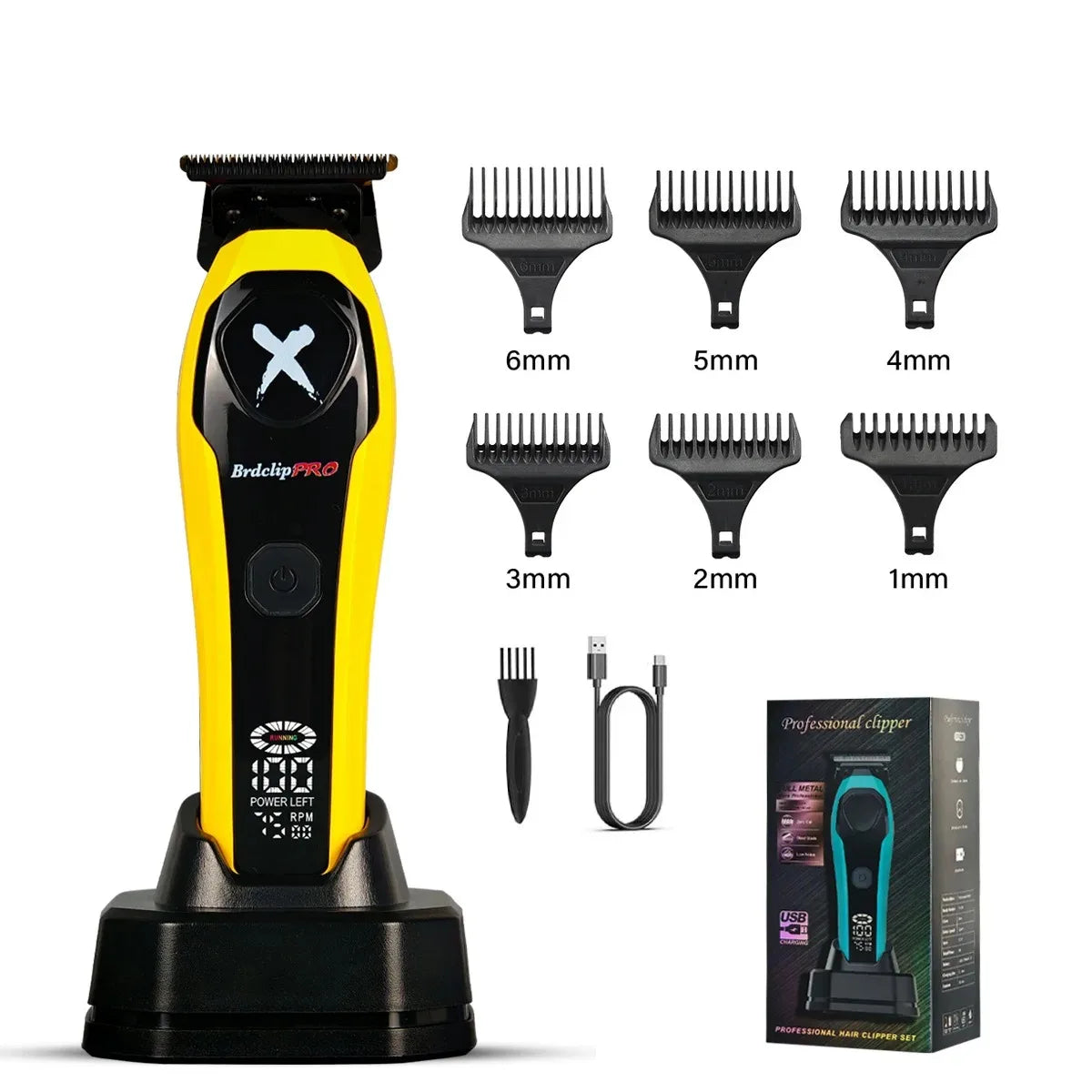 Professional Hair Clippers Rechargeable Hair Trimmer BRD-619