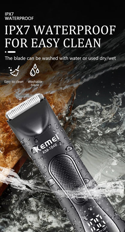 Kemei IPX7 Waterproof Hair Trimmer Shaver KM-1846
