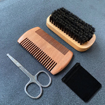 Men's beard grooming set beard brush bristle