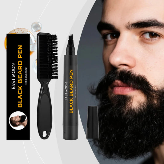 Instant Beard Filler Pen With Brush Comb Disposable Moustache
