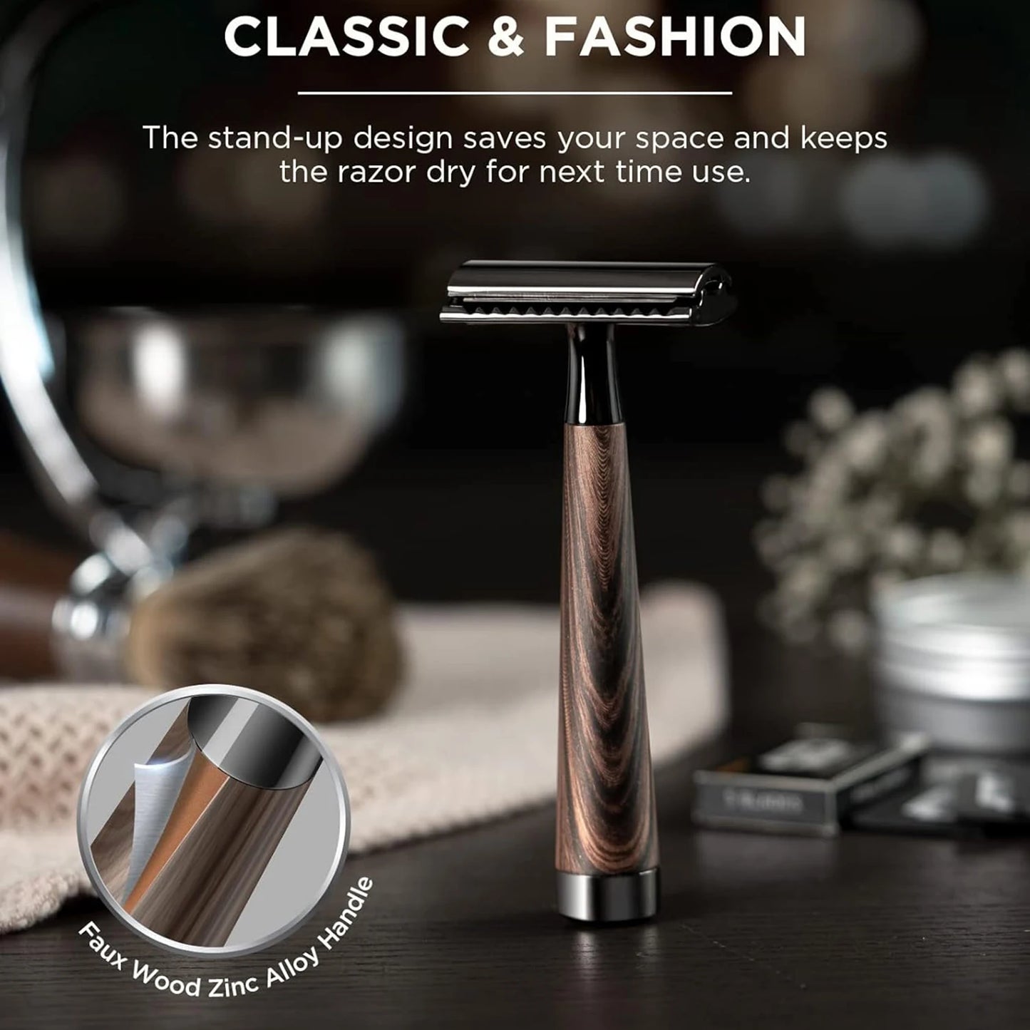 Double Edge Safety Razor Zinc Alloy Handle Razor