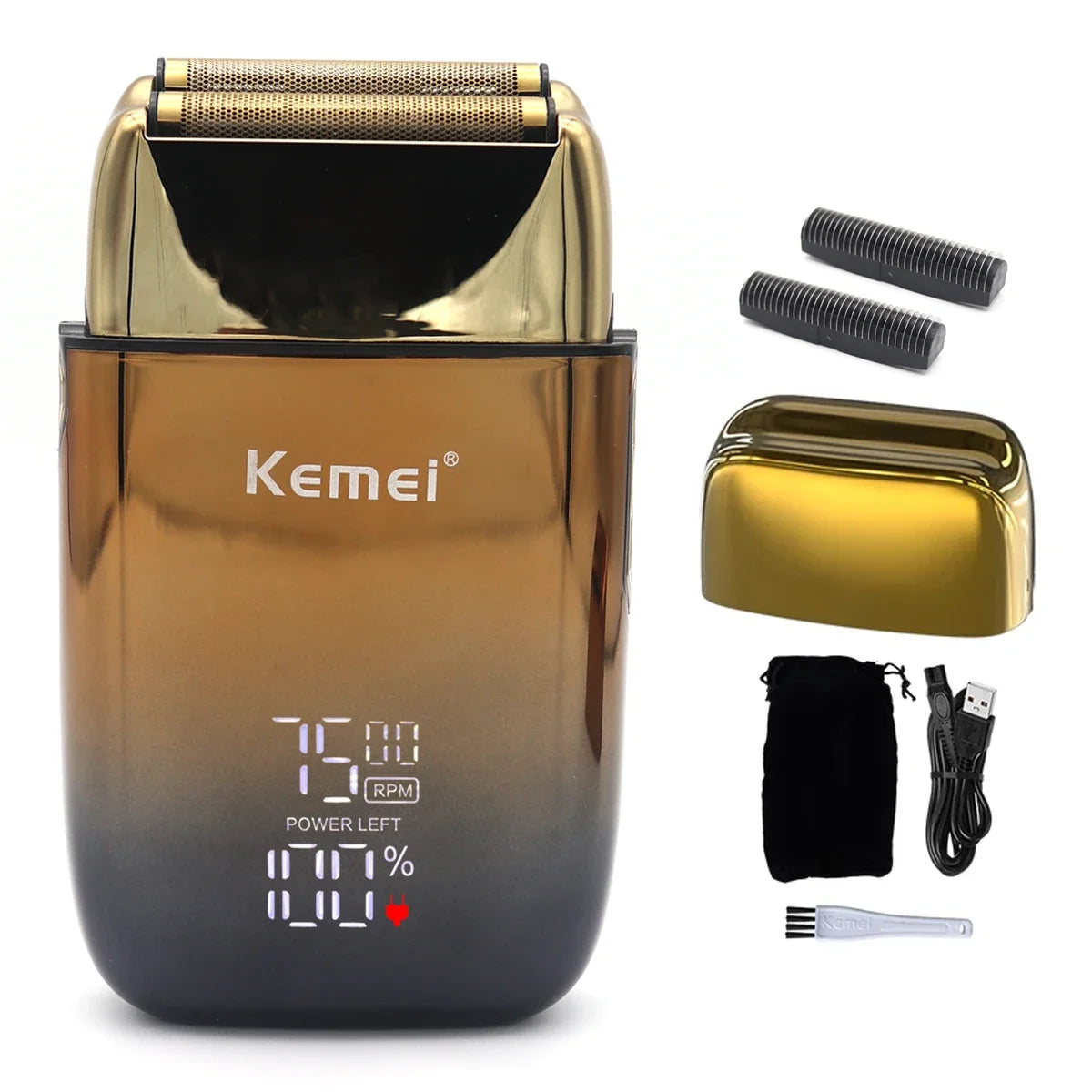 Kemei-KM-TX10 Men's Shaving Machine Dual Foil Blades