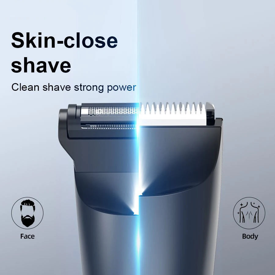 Men's 2-in-1 Body Hair Trimmer & Shaver Dual-Head Grooming
