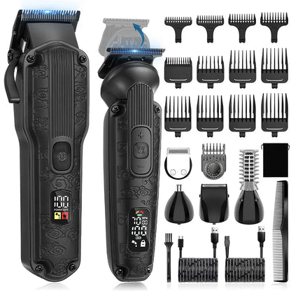2PC Professional Hair Cutting Machine Cordless Beard Trimmer