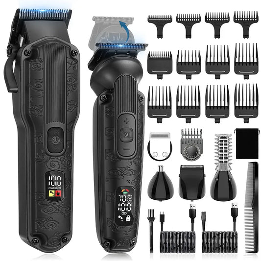 2PC Professional Hair Cutting Machine Cordless Beard Trimmer