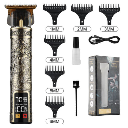 T9 LCD Electric Hairdresser Oil Shaving Head Trimmer