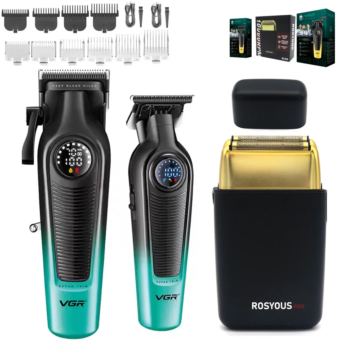 VGR V-196 V-996 Professional Barber Cutting Machines Kit