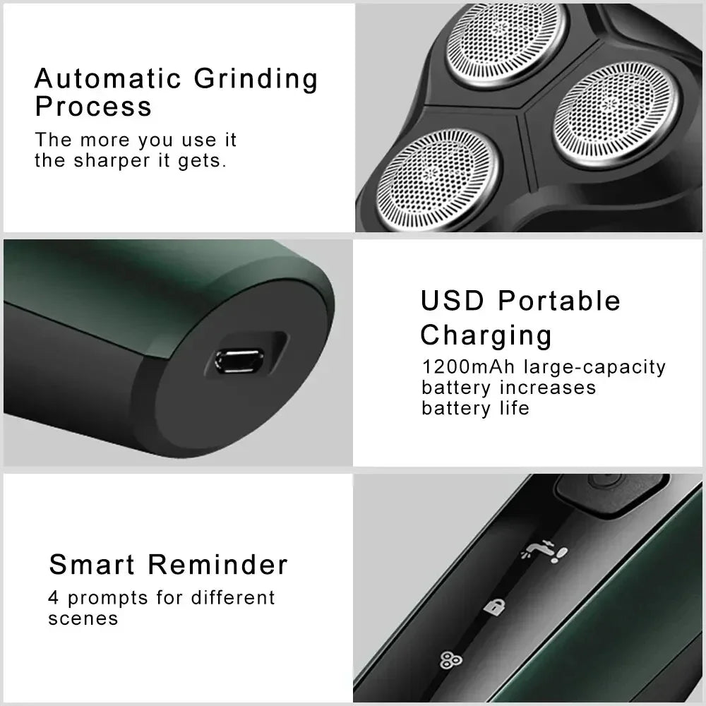 Electric Razor For Men Intelligent Wet Dry Beard Shaving Trimmer